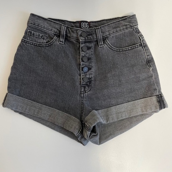 BDG Pants - BDG Urban Outfitters Mom High Rise Denim Shorts Black Button Fly‎ Size 26
